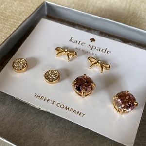 Kate Spade 3 earring pair set